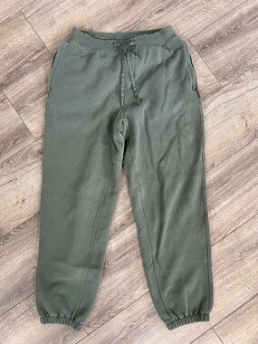 Lululemon Steady State Jogger Pants Olive Green Fleece Mens Size Small
